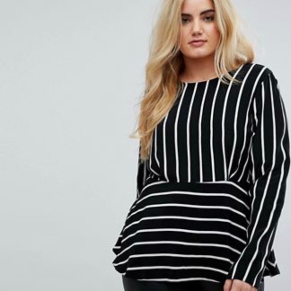 ASOS Curve Tops - Asos Size 24 black and white blouse/top